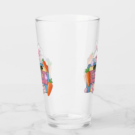 Hip-Hop Easter Bunny Mixtape – Retro Cassette Glas (Rechts)