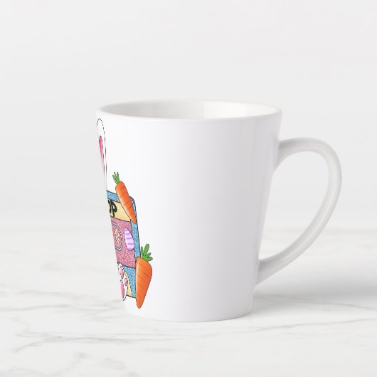 Hip-Hop Easter Bunny Mixtape – Retro Cassette Latte Mok (Rechts)