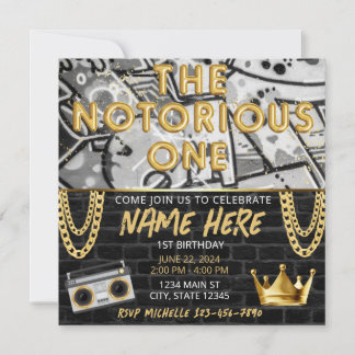 Hip Hop Eerste Verjaardagsuitnodiging Kaart