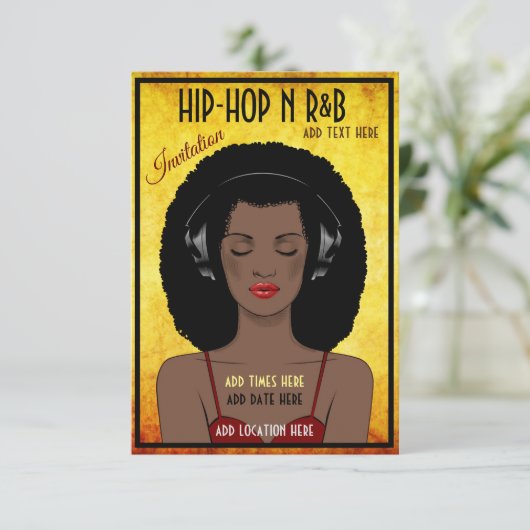 Hip Hop en R&B Invitation Flat Card Bedankkaart (Staand voorkant)