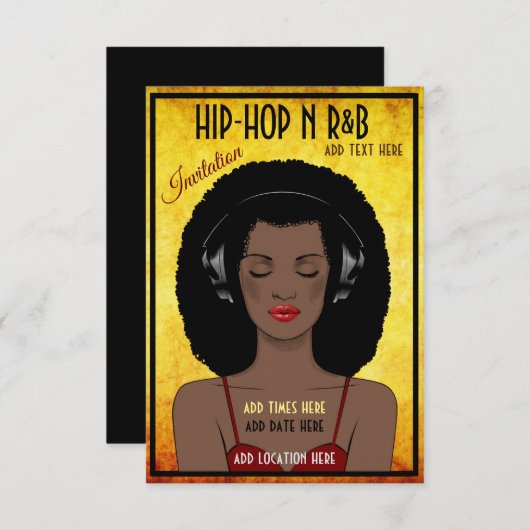 Hip Hop en R&B Invitation Flat Card Bedankkaart (Voorkant / Achterkant)