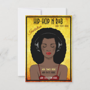 Hip Hop en R&B Invitation Flat Card Bedankkaart
