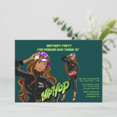 Hip hop Fille Anniversaire Fête Invitation (Debout devant)