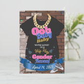 hip hop Genre Révéler rose et bleu Invitations (Debout devant)