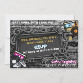 hip hop Genre Révéler rose et bleu Invitations (Dos)