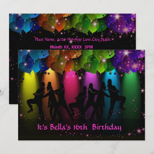 Hip Hop Girl Birthday Custom Invitation Kaart