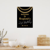 Hip hop Gold Cubain Link Chain Affiche de bienvenu (Cuisine)