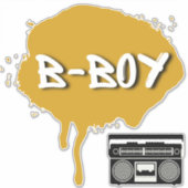 Hip Hop Gold Graffiti B-Boy Gender onthulling Sticker (Voorkant)