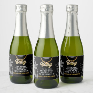 Hip Hop Gouden Ketting Baby Shower Sparkling Wijnetiket
