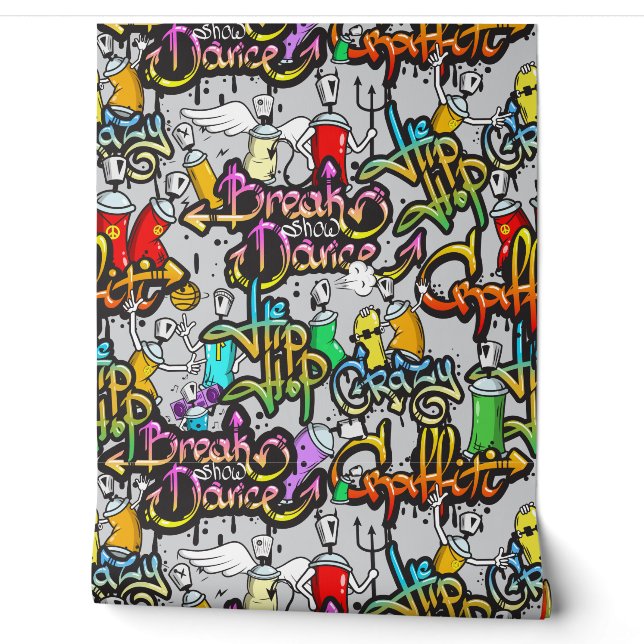 Hip Hop Graffiti Behang (Afrollen)