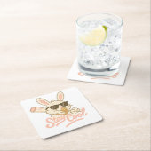  Hip Hop Hare Vierkante Kartonnen Onderzetter (Insitu)