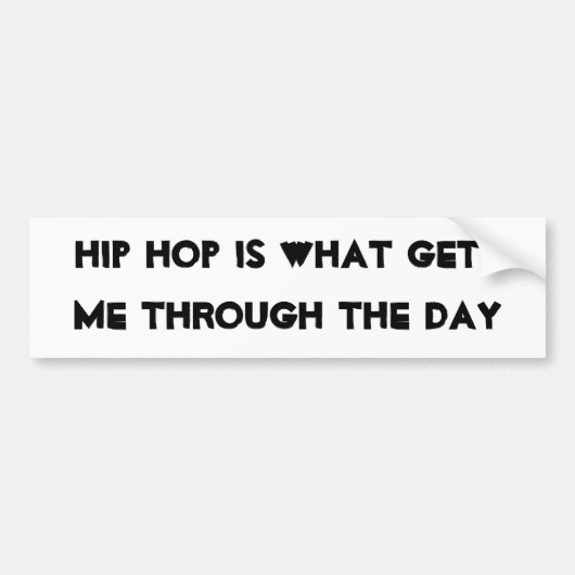 Hip Hop helpt. Bumpersticker (Voorkant)