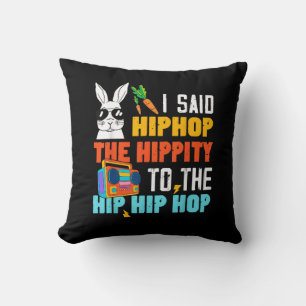 Hip Hop Hippity Grappige Paashaas Jongens Meisjes  Kussen