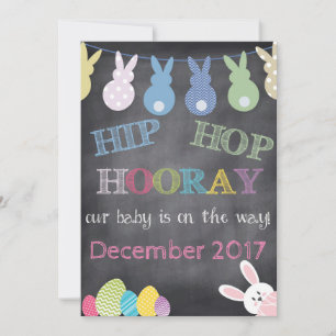 hip hop Hooray Faire-part de grossesse de Pâques