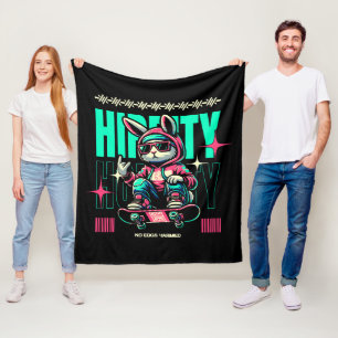 Hip-Hop Hoppity - Skater Bunny Pasen Fleece Deken