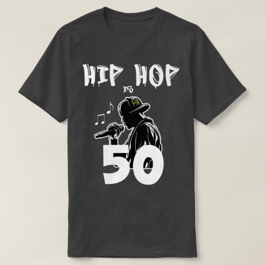 Hip Hop is 50 50th Jubileum Rapper MC T-shirt (Design voorkant)