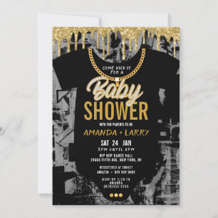 Hip Hop Ketting Baby Shower Uitnodiging