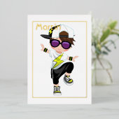 Hip Hop Kids Birthday Folie Uitnodiging (Staand Voorkant)