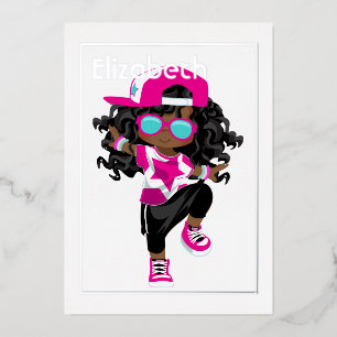 Hip Hop Kids Verjaardag Folie Uitnodiging