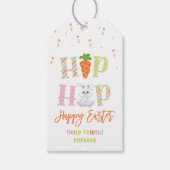 Hip Hop Konijn Pasen Cute Treat Zak Cadeaulabel (Voorkant)