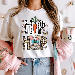 Hip Hop Leopard Bunny Pasen T-shirt