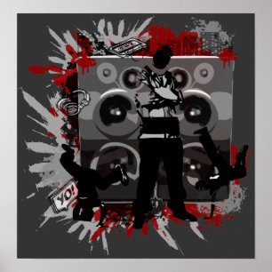 Hip Hop-luidsprekers Poster