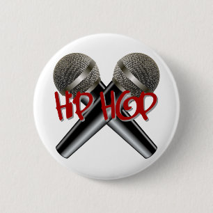 Hip Hop - mc rap dj rap turntable mic graffiti r&b Ronde Button 5,7 Cm