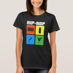 Hip Hop Music Old Retro School Rap Dance Dj T-shirt