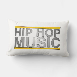 Hip Hop Music (wit - zwart 2 zijkant) Pillow Kussen