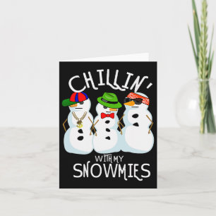 Hip-hop muziek Kerst Sneeuwman Chillin met mijn zo Kaart