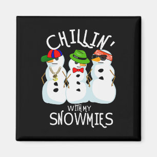 Hip-hop muziek Kerst Sneeuwman Chillin met mijn zo Magneet