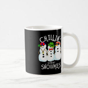 Hip-Hop Muziek Kerstmis Sneeuwman Chillin Met Mijn Koffiemok