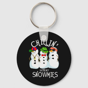Hip-Hop Muziek Kerstmis Sneeuwman Chillin Met Mijn Sleutelhanger