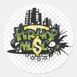 Hip-Hop Muziek | Schattigee geschenken Ronde Sticker