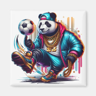 Hip Hop Panda Voetbal Zomer Sporten Magneet