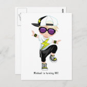 Hip Hop Rap Boy Break Dancer Birthday Party Briefkaart (Voorkant / Achterkant)
