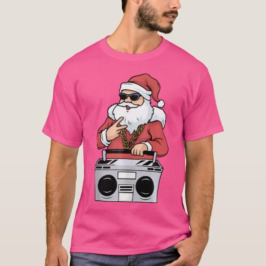 Hip hop Santa Claus Tshirt Gangster Christmas Ghet (Devant)