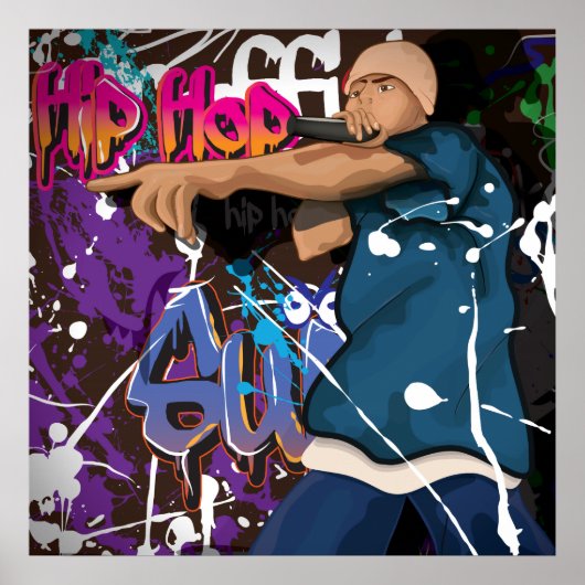 Hip Hop Ster Poster (Voorkant)