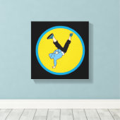 Hip Hop street style breakdancer Canvas Afdruk (Insitu (Houten vloer))