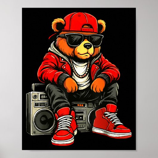 Hip Hop Teddy Bear Rap Music Poster (Voorkant)