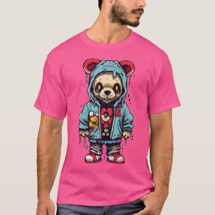 Hip Hop Teddybeer Zombie Teddybeer Streetwear Ho T-shirt
