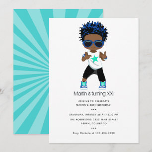 Hip Hop thema jongens verjaardagsuitnodiging Kaart