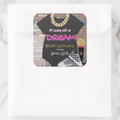 Hip Hop throwback Baby shower Favor Sticker (Tas)