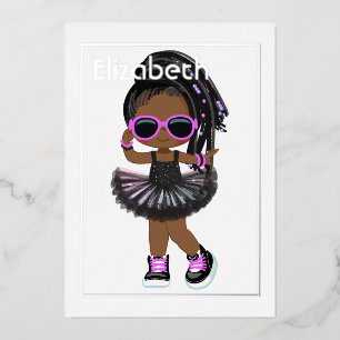 Hip Hop Tutu African American Birthday Folie Uitnodiging
