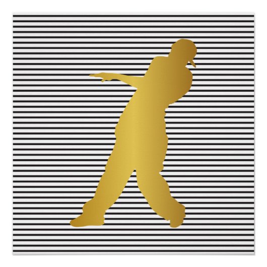 Hip Hop Urban Dance Boy Stripes Black White Perfect Poster (Voorkant)