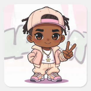 Hip Hop Vierkante Sticker