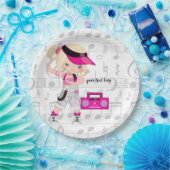 Hip hopmeisje papieren bordje (Feest)