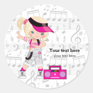 Hip hopmeisje ronde sticker