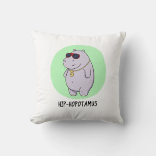 Hip-Hopotamus Funny Hippo Pun Kussen