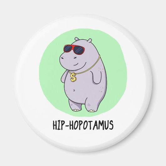 Hip-Hopotamus Funny Hippo Pun Magneet (Voorkant)
